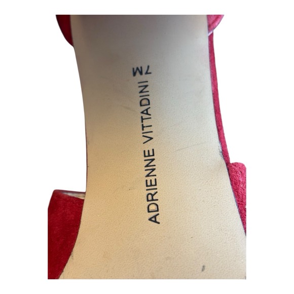 Adrienne Vittadini Pumps Womens 7 M Red Nigel Cutout Suede Chunky Block‎ Heels - Picture 12 of 13